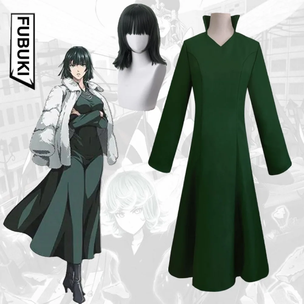 

ONE PUNCH-MAN Fubuki Japanese animation Cosplay clothes Green Long Fancy Dress Costume Unisex Halloween Carnival Party Suit