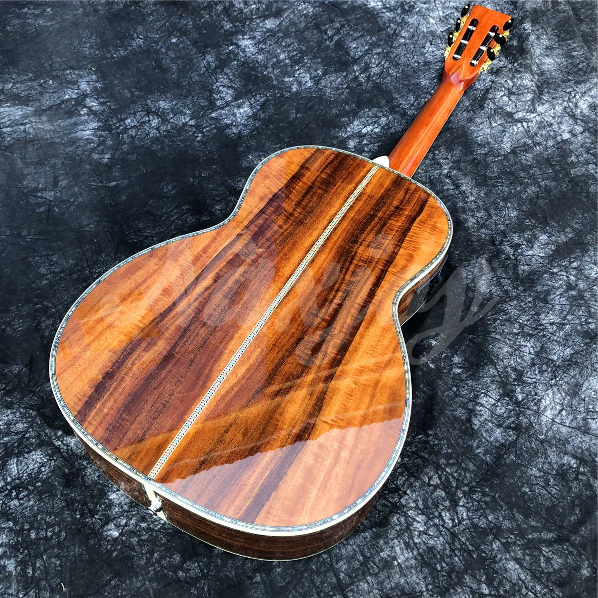 Акустическая гитара из дерева Koa вставки морского ушка гриф черного 39 дюймов тип