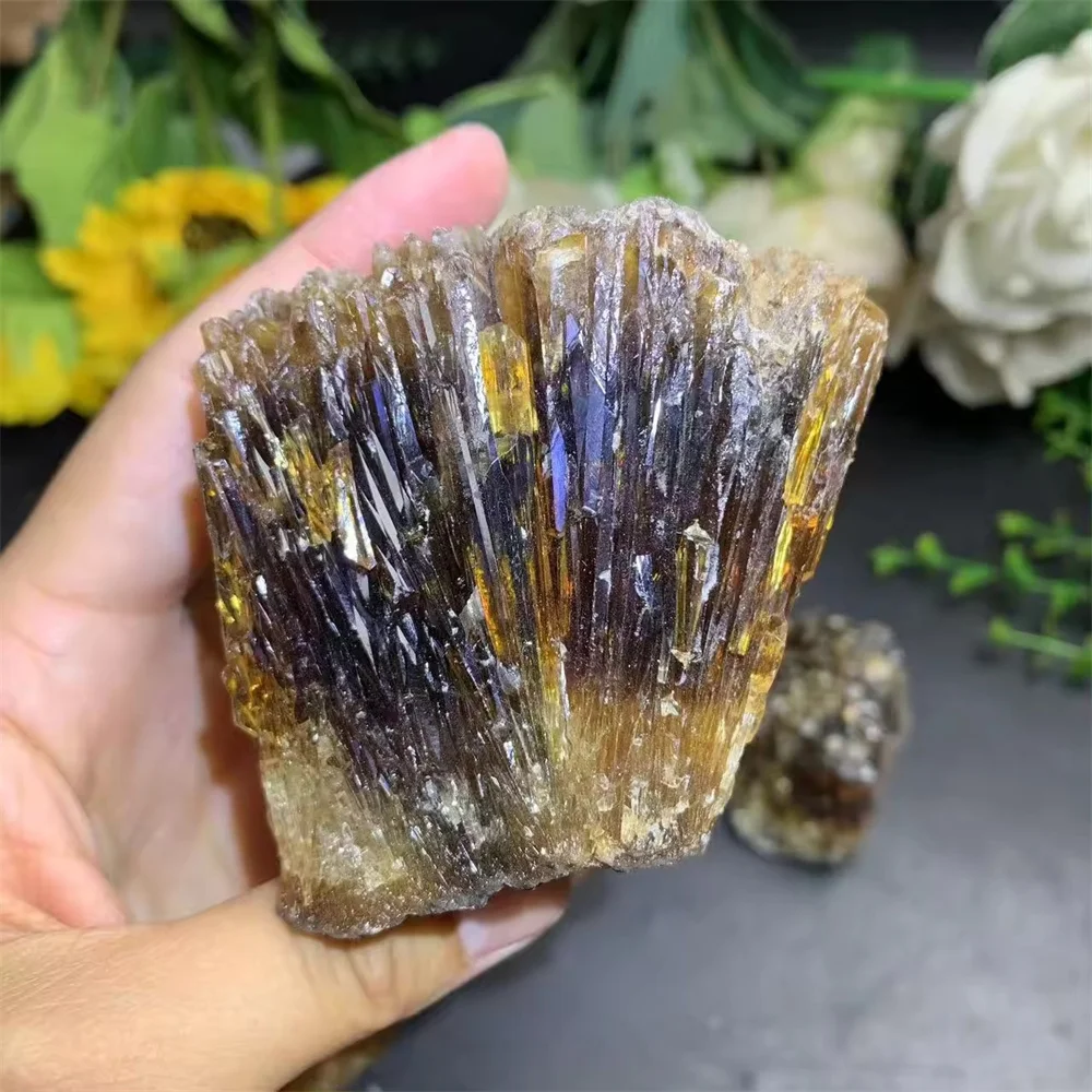 Природный кристалл янтарный кальцит кварц кластера Cluster Points для коллекции и