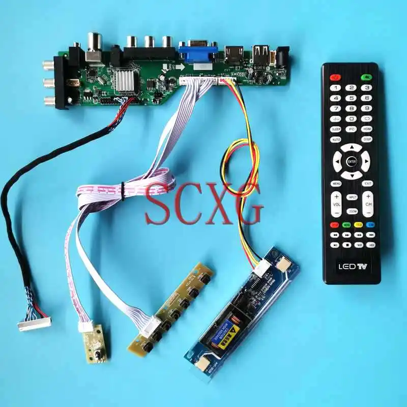 

DVB 3663 Digital Controller Board Fit B170PW02 B170PW04 B170PW07 17" 1440*900 Kit USB VGA AV HDMI-Compatible 30 Pin LVDS 2-CCFL