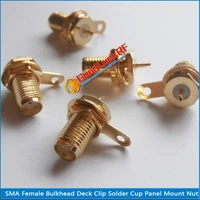 1x pcs brass sma female jack with o ring bulkhead mount panel deck nut handle solder rf coaxial connector socket