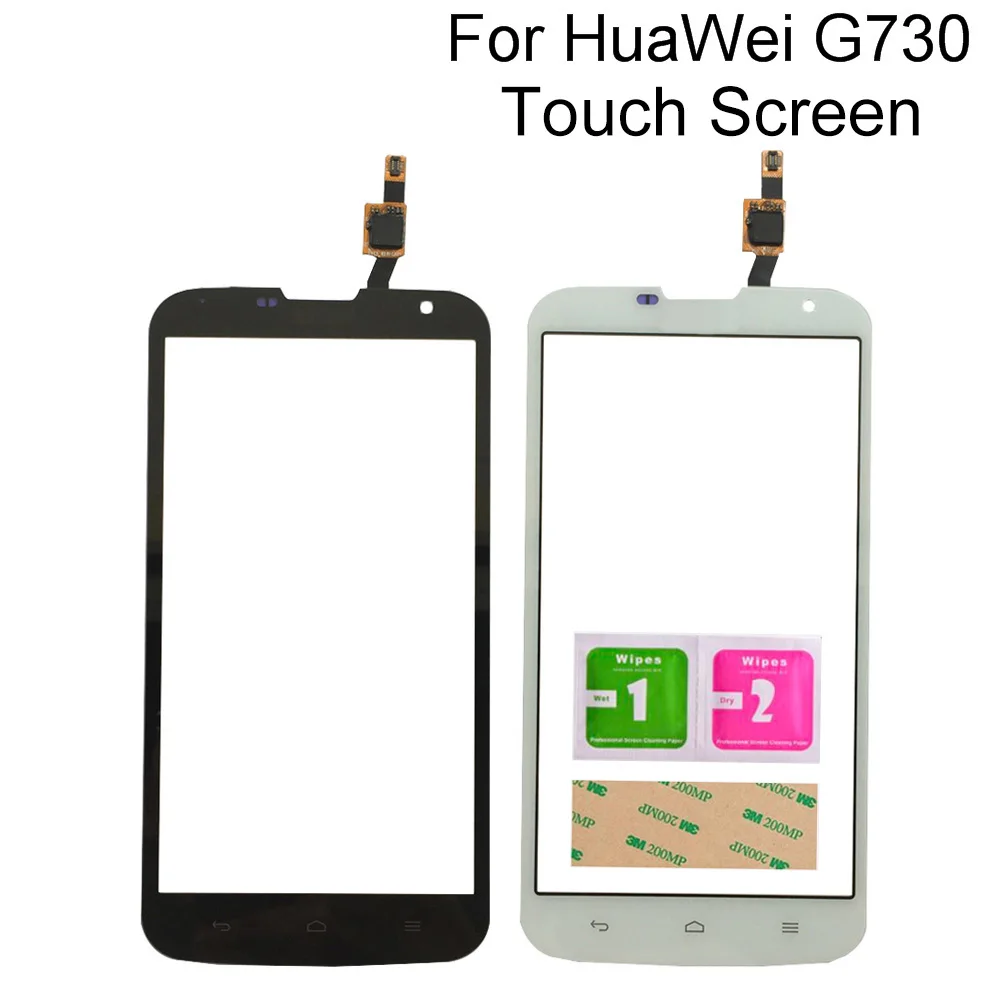 

Сенсорная стеклянная панель 5,5 дюйма с дигитайзером для Huawei Ascend G730, инструменты для сенсорного экрана, клейкие салфетки 3M