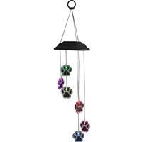 solar luminous wind chimes paws decorative hanging pendents creative windchimes for home garden decorations ornaments