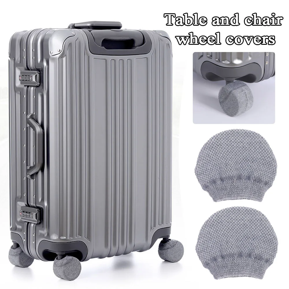 

4pcs/set Knitted Luggage Wheel Cover Universal Multifunction Table Chair Leg Protector Solid Color Suitcase Roller Dustproof Cap