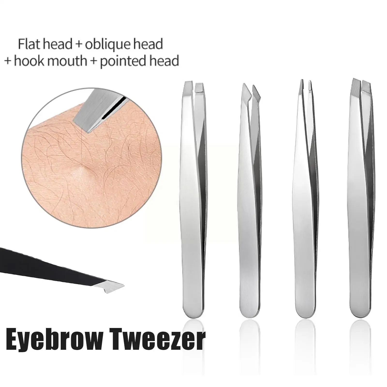 

Steel Eyebrow Tweezer Oblique Pliers Pull Eyebrow Forceps Beauty Tools Removal Pull Makeup Eyebrow Clip Moustache Hair T1Y9