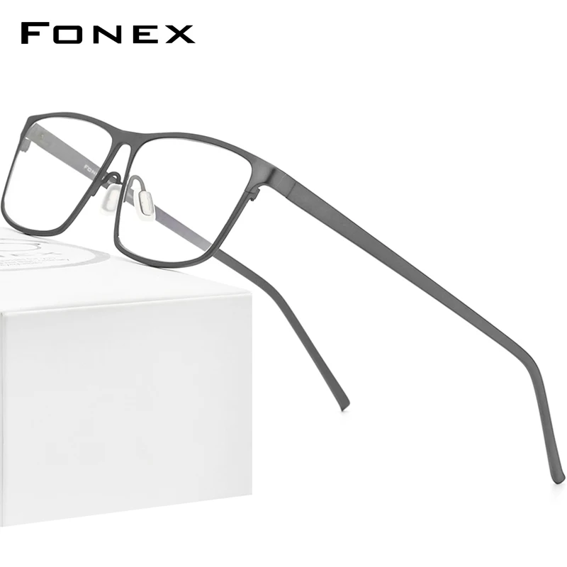 FONEX Pure Titanium Glasses Frame Men 2020 Prescription Eye Glasses for Men Square Eyeglasses Myopia Optical Frames Eyewear 871