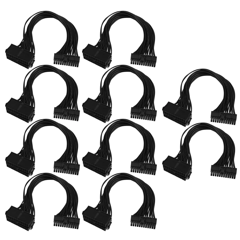

10X Power Supply Splitter, Dual PSU Cable Adapter 24 Pin 20+4 Pin ATX Motherboard Adapter Extension Cable