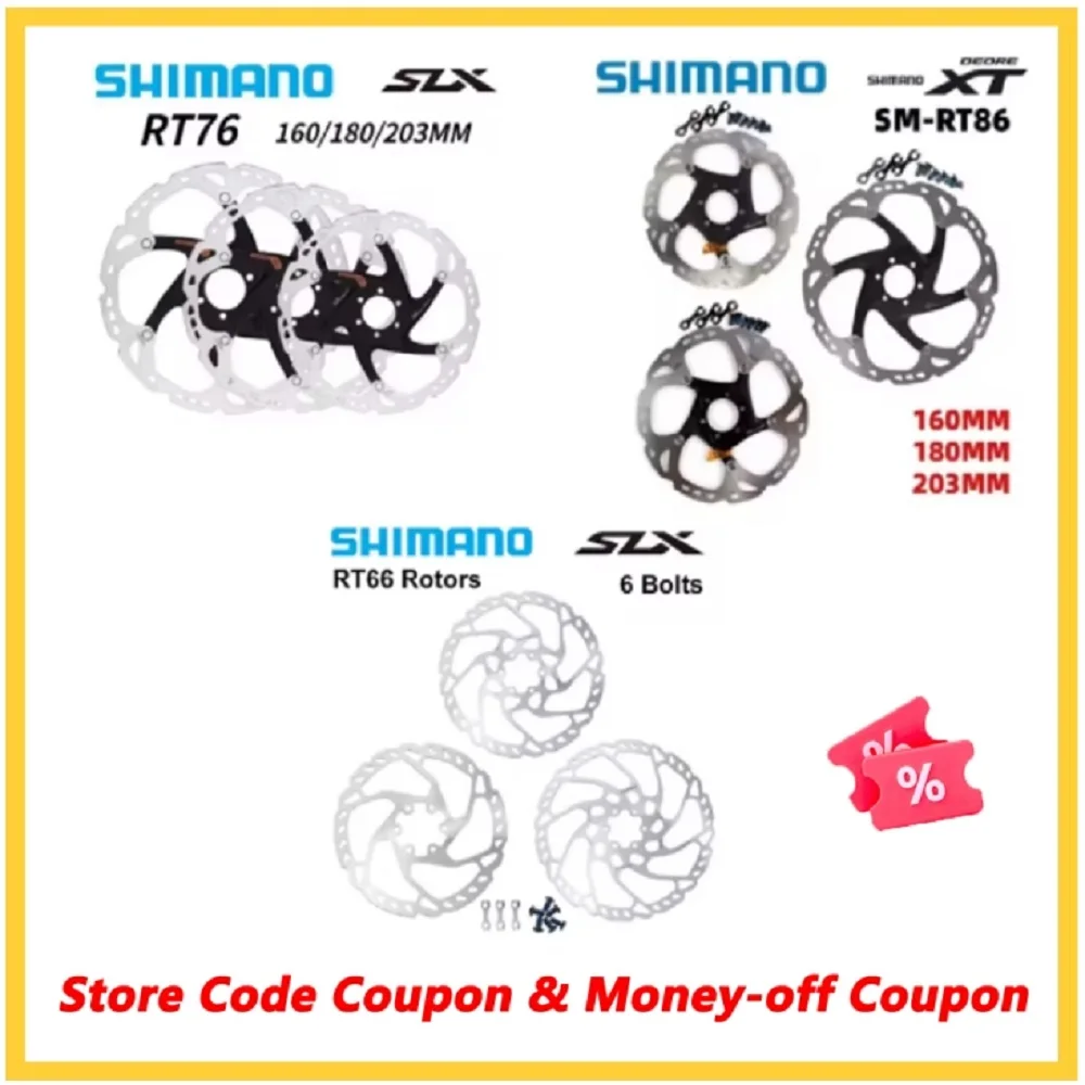 Фото Shimano XT RT86/RT66/RT76 Тормозной диск 6 болтов Ice Point Technology MTB Горный велосипед Дисковый тормозной диск 160 мм 180 мм 203 мм №1