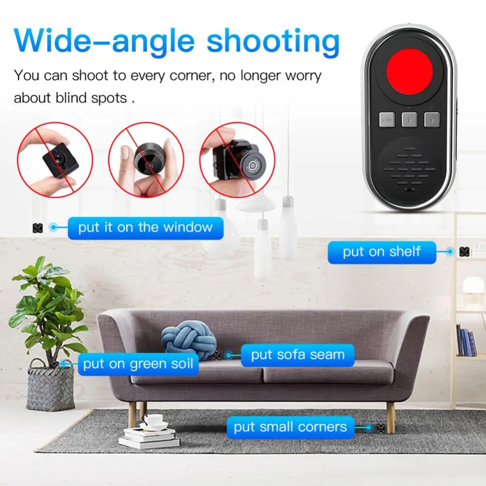 

Anti-candid Shooting Infrared Detector Mini Multifunctional Anti-surveillance Anti-peeping Detector Detector Prevent Monitoring