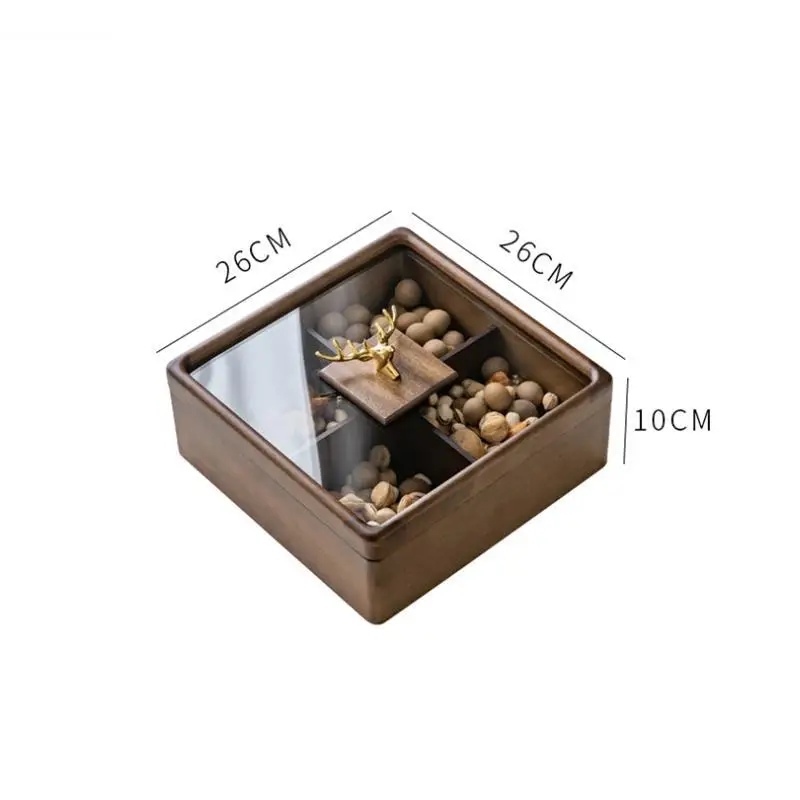 Коробка для сушеных фруктов из массива дерева прозрачная акриловая зеркальная