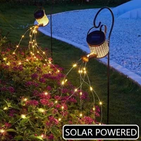led solar lights outdoor garden decor kettle landscape light with lantern watering can shower art led lamp for lawn courtyard