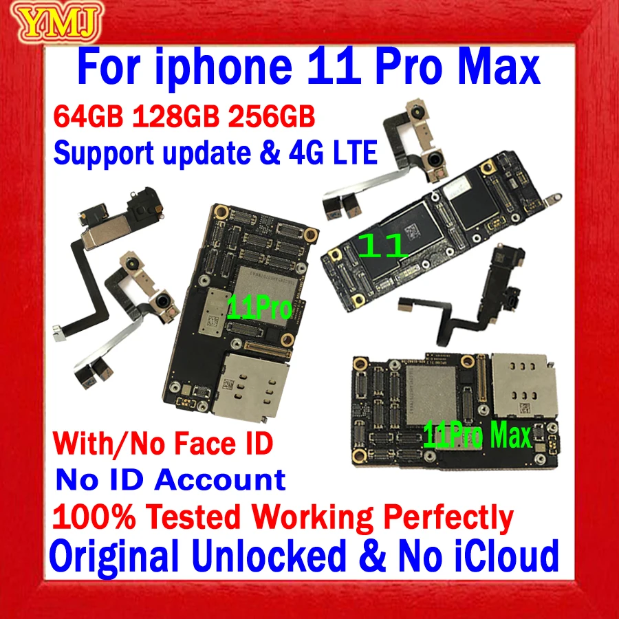 Tanie Bezpłatna Wysyłka Aktualizacja Wsparcia Dla Iphone 11 Pro Max/12 Pro Max Płyta Główna Oryginał Odblokuj Nie Icloud Dla Iphone 11 Płyta Logiczna