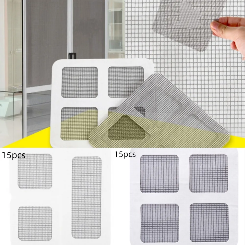 

30 PCS Window Screen Repair Patches Kit Self-Adhesive Screen Door Repair Durable Mesh Wall Repair Tape for Repairing Holes