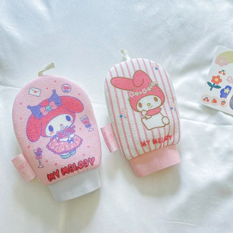 

Пилинг-щетка для душа с эффектом аниме Sanrio, отшелушивающая щетка для душа из пеноматериала для тела, для купания на спине, My Melody Cinnamoroll Kawaii, массажер для тела из пеноматериала