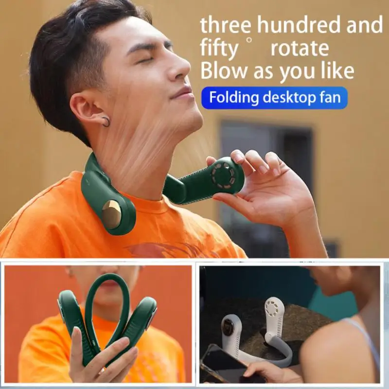 

Mini Bladeless Fan Neck Fan Student Hanging Neck Fan Mute Sports Fans For Outdoor Ventilador Portatil Abanicos Foldable Usb Fan