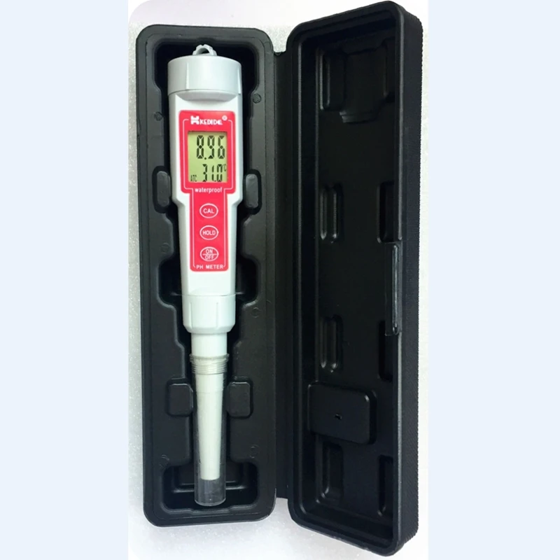 

0.01pH Digital Waterproof pH Meter for Wet Soil Acidity Cream Food Meat Dough Liquid Water Quality Ph Temp Value Tester ATC