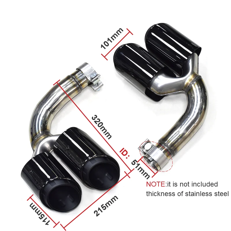 

Для Volkswagen Touareg 2019-2024 обновление выхлопной трубы Sport с четырьмя выходами, замена глушителя выхлопной трубы из нержавеющей стали