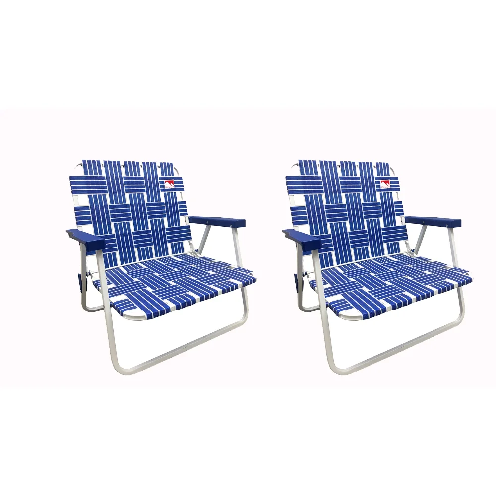 

2-Pack Low Profile Reinforced Steel Powder Coated Webbed Folding Lawn/Camp/Beach Chair (Blue)