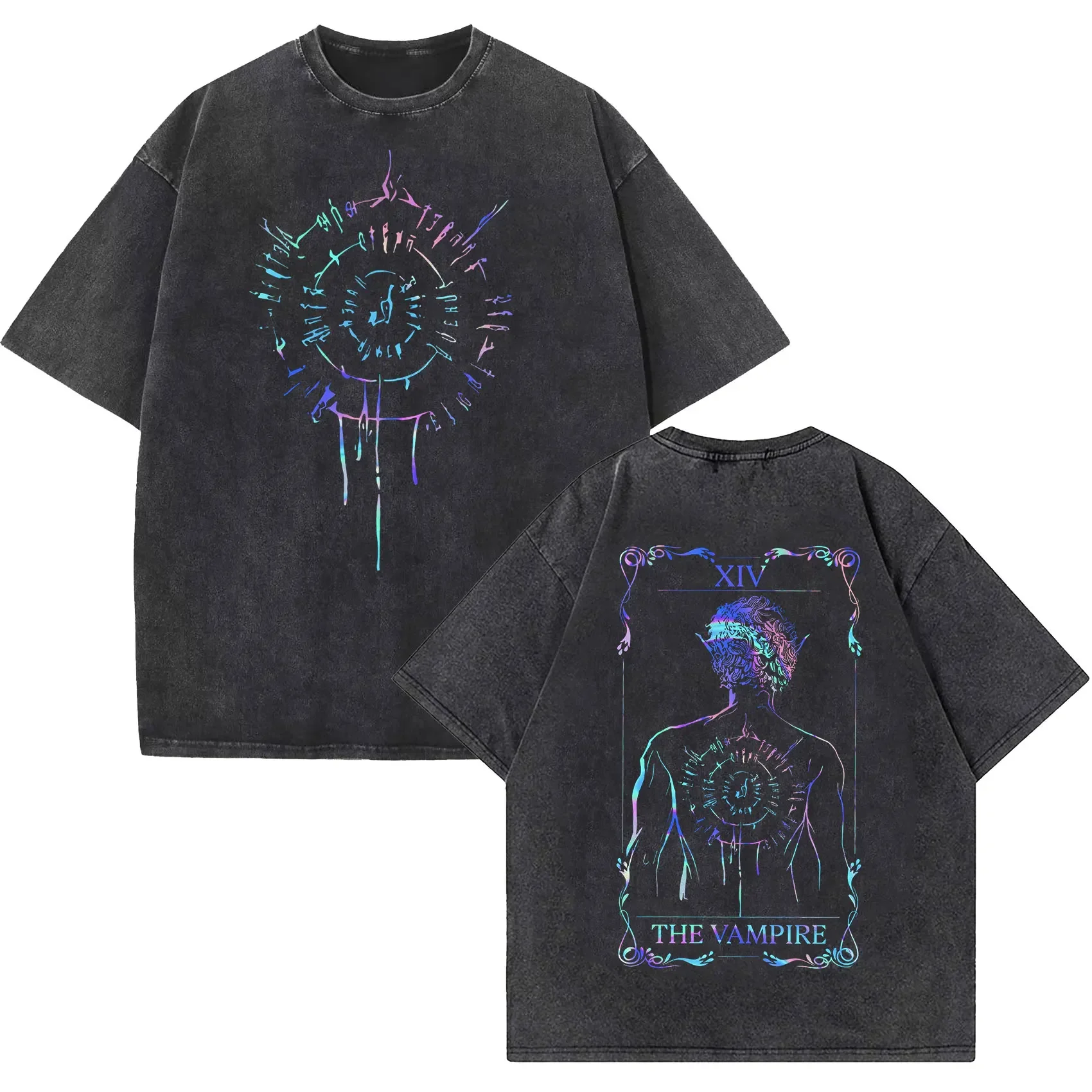 Футболка оверсайз с коротким рукавом для мужчин и женщин винтажная стирающаяся