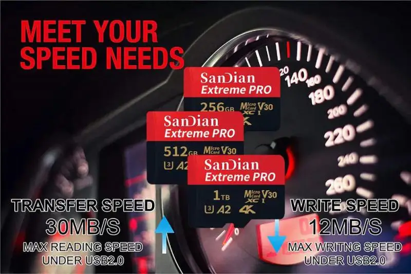 Новая карта памяти 256 ГБ 128 Micro TF SD-карта 512 Высокоскоростная Class10 64 190 МБ/с TF-карта 32