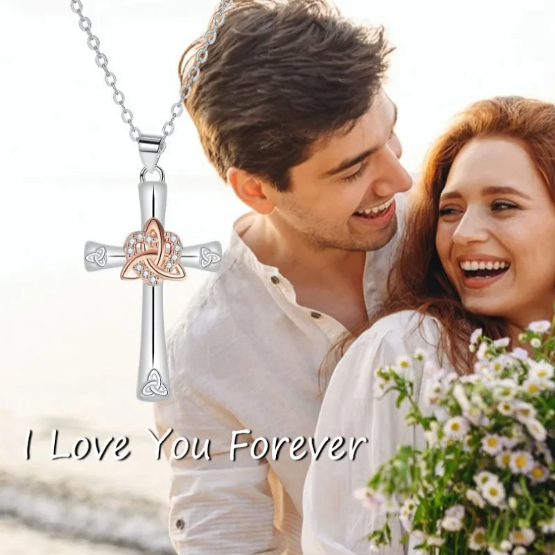 Ожерелье с подвеской в виде креста цепочка кубическим цирконием Chkoer для мужчин и