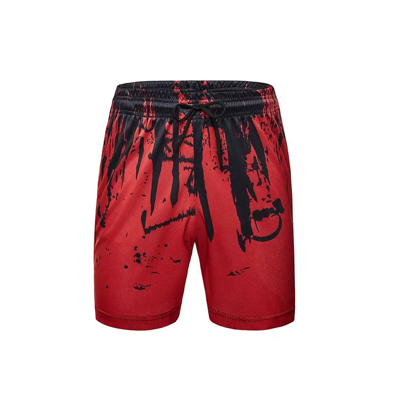 

2022 new men's fashion sports fitness 3D shorts summer personality printed shorts men's beach shorts