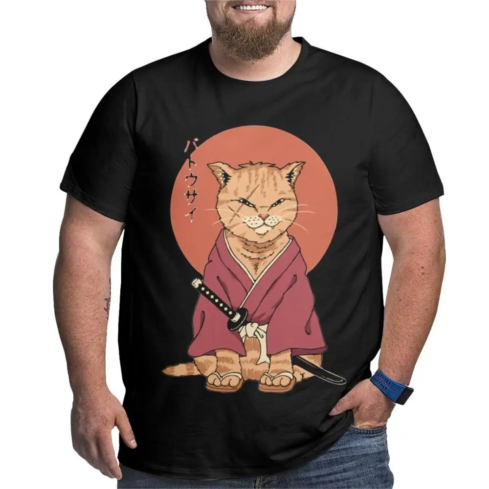 

Amazing Neko Battousai Pure Cotton T Shirt Catana Cats Samurai Tattoo Yakuza Katana Oversized 4XL 5XL 6XL T-Shirt