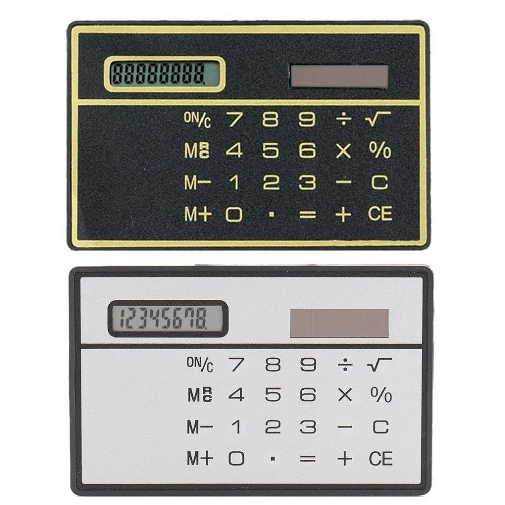 

8 Digit Ultra Thin Solar Power Calculator with Touch Screen Credit Card Design Portable Mini Calculator for Business School