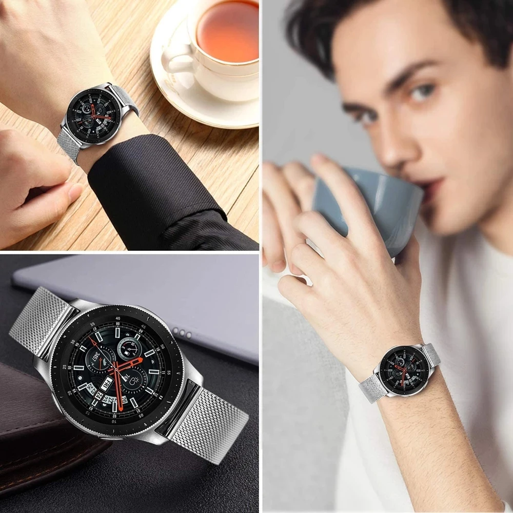 20mm 22mm Strap for Samsung Galaxy Watch 3 Huawei GT2/Amazfit GTR Stainless Steel Bracelet for Samsung Galaxy Watch 4/ 4 Classic