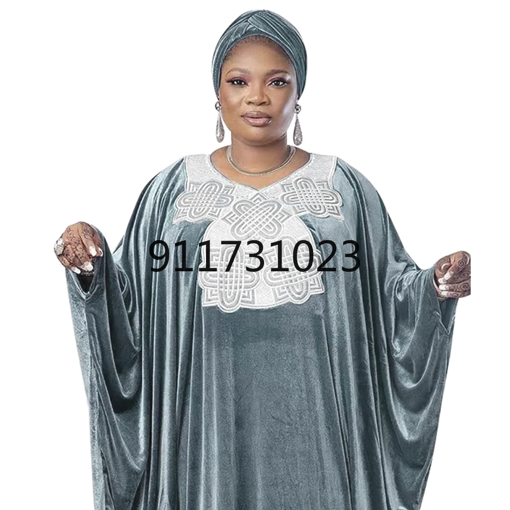 

dress Boubou Robe Africain Femme Outfits 2023 Dashiki African Dresses For Women Elegant Abaya Kaftan Velvet Evening Gowns