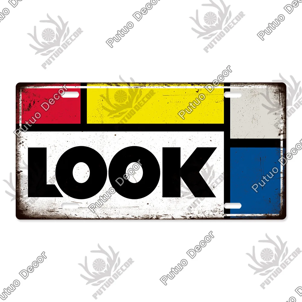 

Винтажный металлический знак Putuo Decor