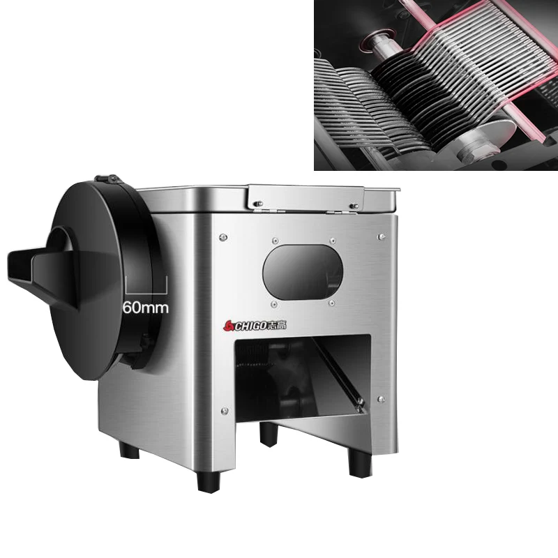 

Commercial Professional Automatic Desktop Vegetable Cutter Desktop Meat Cutter Stainless Steel Slicer Electric Meat Cutter