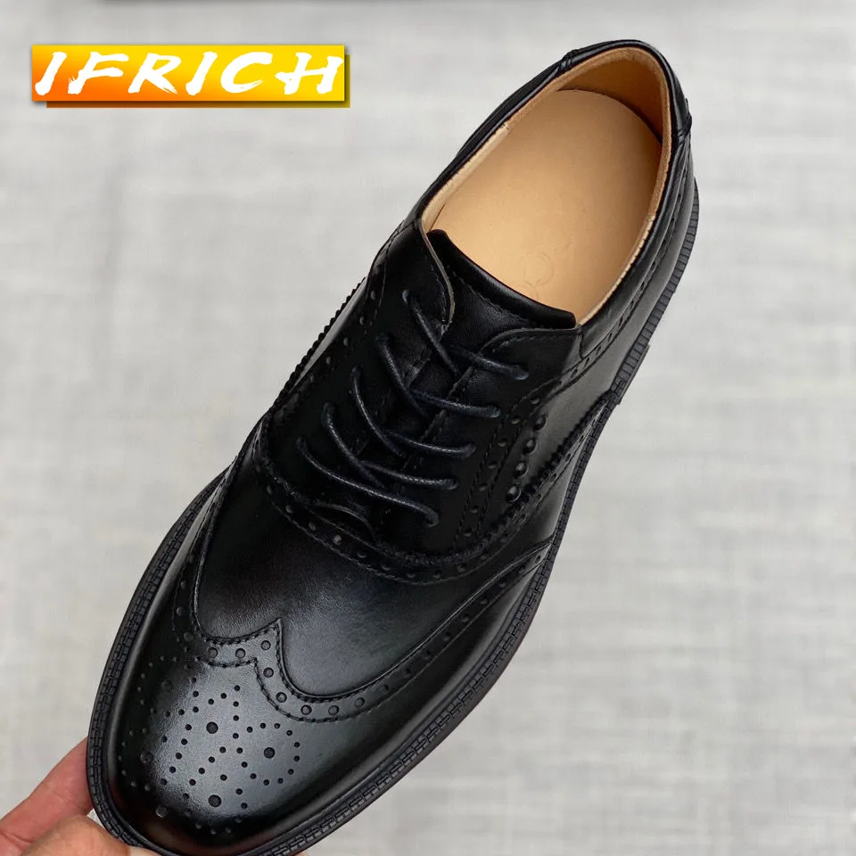 

New Trend Oxford Leather Shoes Man Lacing Business Shoes for Men Luxury Brand Mens Casual Sport Shoes Non-Slip Men Walking Shoes