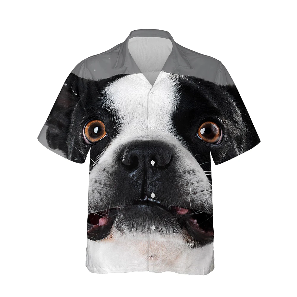 Jumeast 3d Funny Dogs Printed Hawaiian Short Sleeve Shirt Men Street Style Trendy Animals Shirts for Men Casual Loose Tops S-5XL