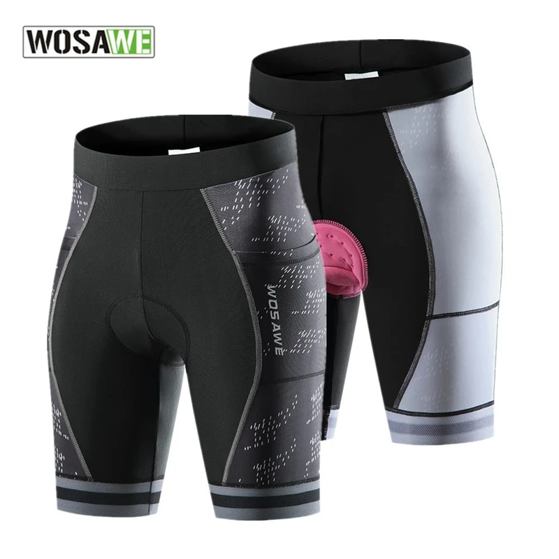 

Женские велосипедные шорты WOSAWE с карманами, силиконовые дышащие велосипедные шорты с гелевой подушкой, Нескользящие велосипедные колготки