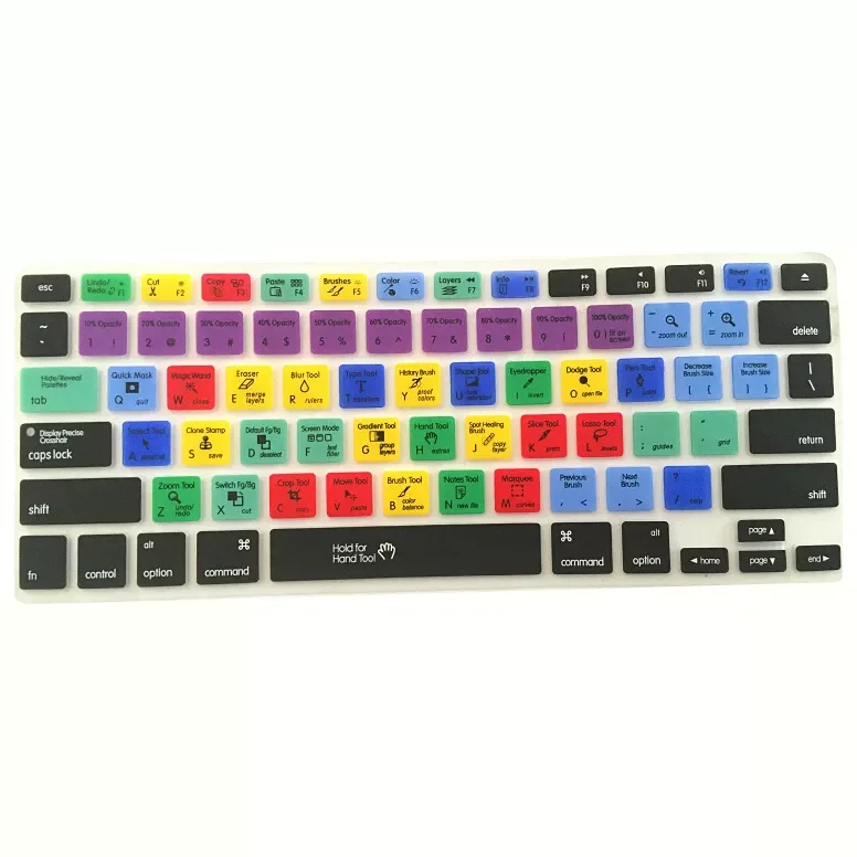 

Adobe Photoshop Keyboard Shortcut Design Functional Silicone Cover For Macbook Pro Air 13 15 17 Protector Sticker PS Keyboard