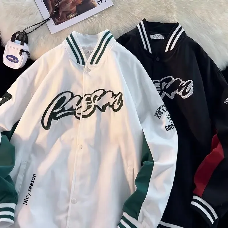 Модная винтажная бейсбольная куртка в американском стиле для мужчин