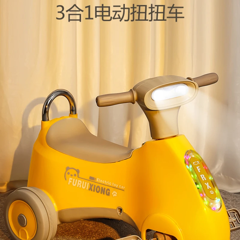 

Internet Celebrity Electric Swing Car Children's 1-2-3-Year-Old Boys and Girls Luge One-Year-Old Toddler Sliding Anti-Rollover