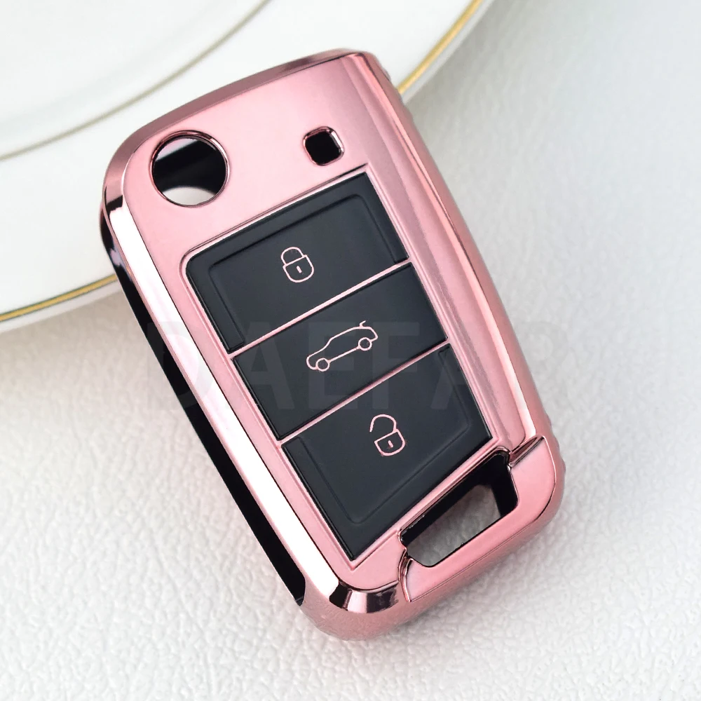 

Чехол для автомобильного ключа из ТПУ для Volkswagen VW Golf 7 Gti Mk7 R Touran Skoda Octavia 3 Superb Karoq Kodiaq Seat Leon Mk3 Ateca