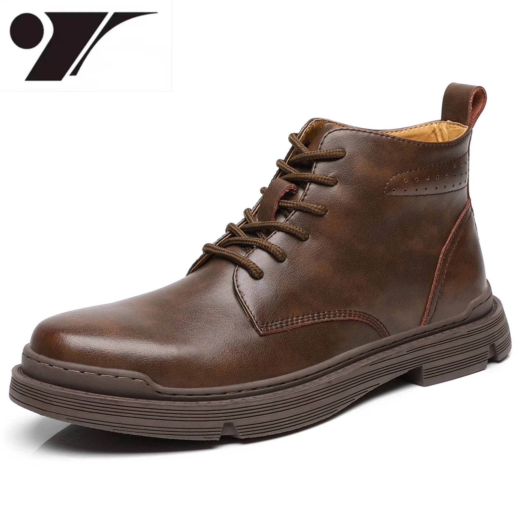 

Male High Vintage Leather Boots Comfortable Men Shoes Men Boots Fashion Casual Combat Bo