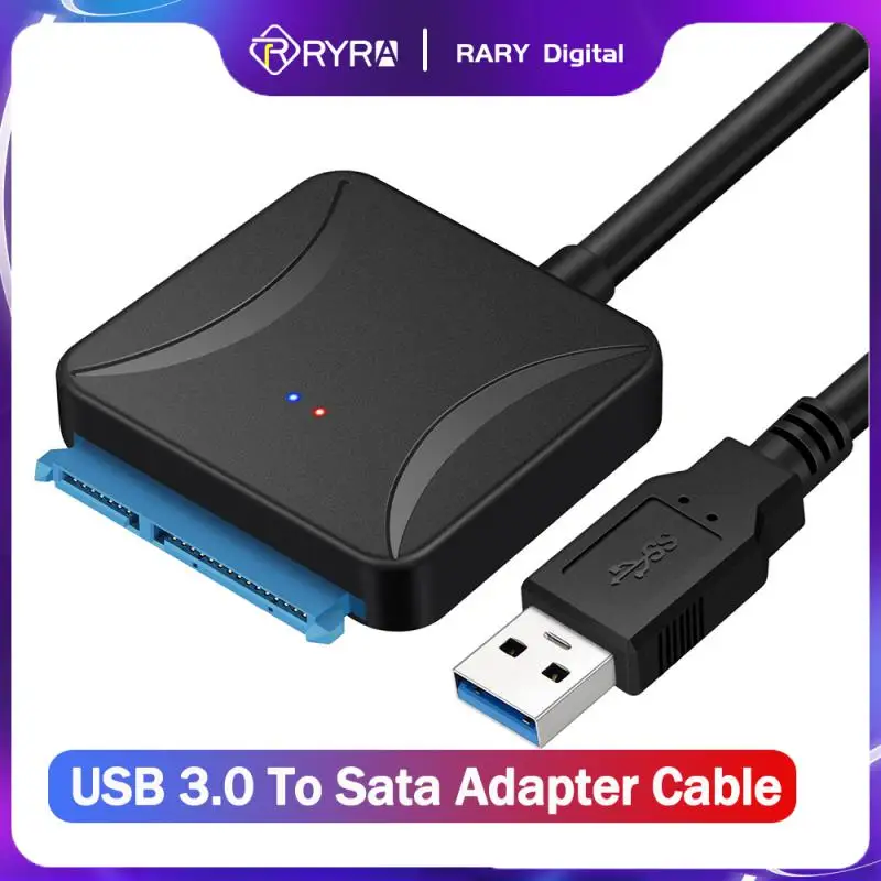 

Переходник для жесткого диска RYRA с USB 3,0 на SATA, кабель-конвертер для внешнего жесткого диска 3,5/2,5 дюйма, адаптер для SSD-накопителя, высокоскоро...