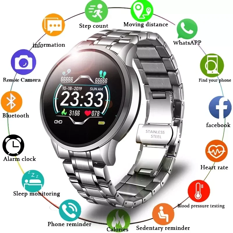 

LIGE 2022 New Smart Watch Men Heart Rate Blood Pressure Information Reminder Sport Waterproof Smart Watch for Android IOS Phone