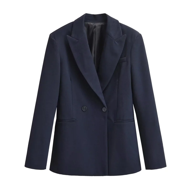 

2023 New Women Casual Double Breasted Suit Coat Autumn&Winter Fashion High Street Versatile Warm Jacket Tops