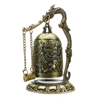 buddhism temple brass copper dragon bell clock carved statue lotus buddha buddhism arts statue clock home decorative crafts