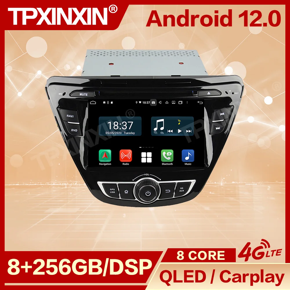

Stereo Receiver GPS Navi 2 Din Android Radio Coche With Bluetooth Carplay For Hyundai Elantra 2014 Automotive Multimedia Player