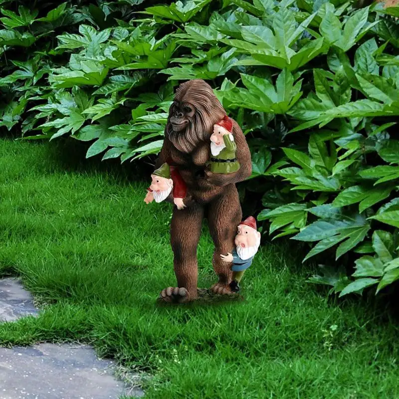 

Creative Resin Crafts Ornaments Black Bear Gorilla Elf Garden Home Decoration Statue Figurines Miniatures Model Gift For Kid Toy