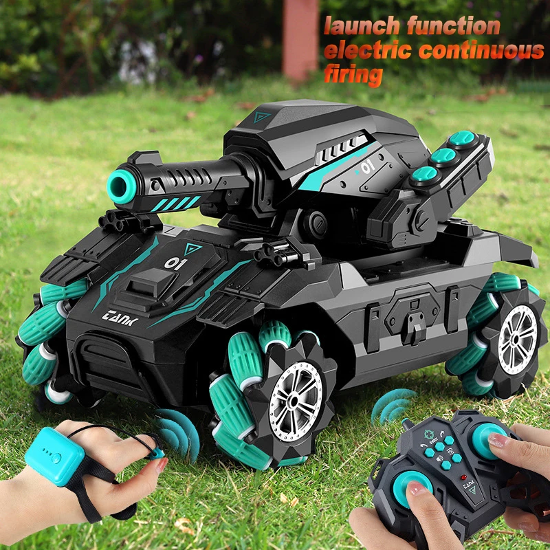 

Радиоуправляемый Танк Игрушка 2,4G Радиоуправляемый автомобиль 4WD гусеничная Водяная бомба управление жестами многопользовательский Танк радиоуправляемая игрушка для мальчика Детский подарок
