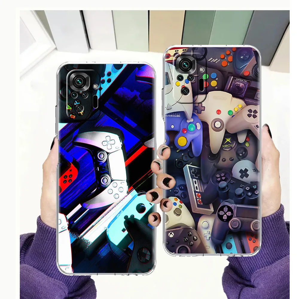 

Game Console Luxury Transparent Phone Case For Redmi 11 10 K40 8A 9A 9C Note 7 8 8T 9 9S 10 Pro Plus 4G TPU Soft Shell Fundas