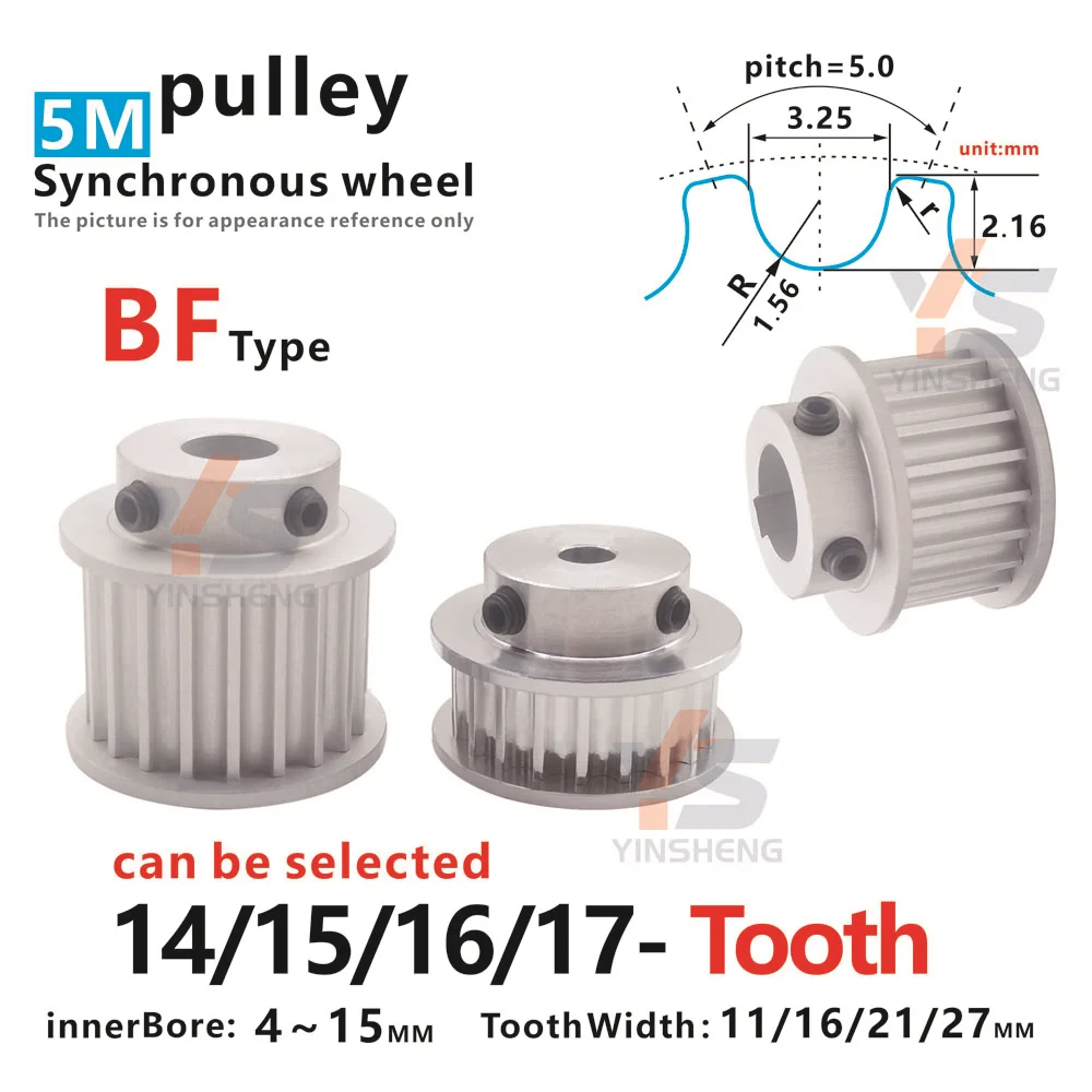14T 15T 16T 17-tooth HTD 5M синхронный отверстие колеса/Keyway от 4 до 15 мм для ширины зубьев
