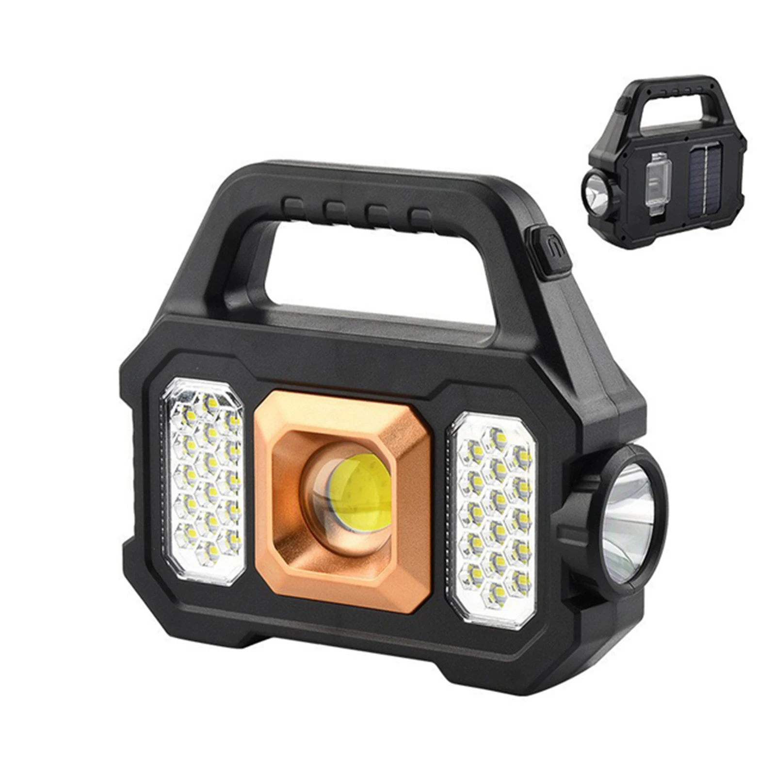 

500LM Rechargeable Flashlight Waterproof 6 Gear COB/LED Torch Light Portable Powerful Lantern Solar Light For Camping Hiking